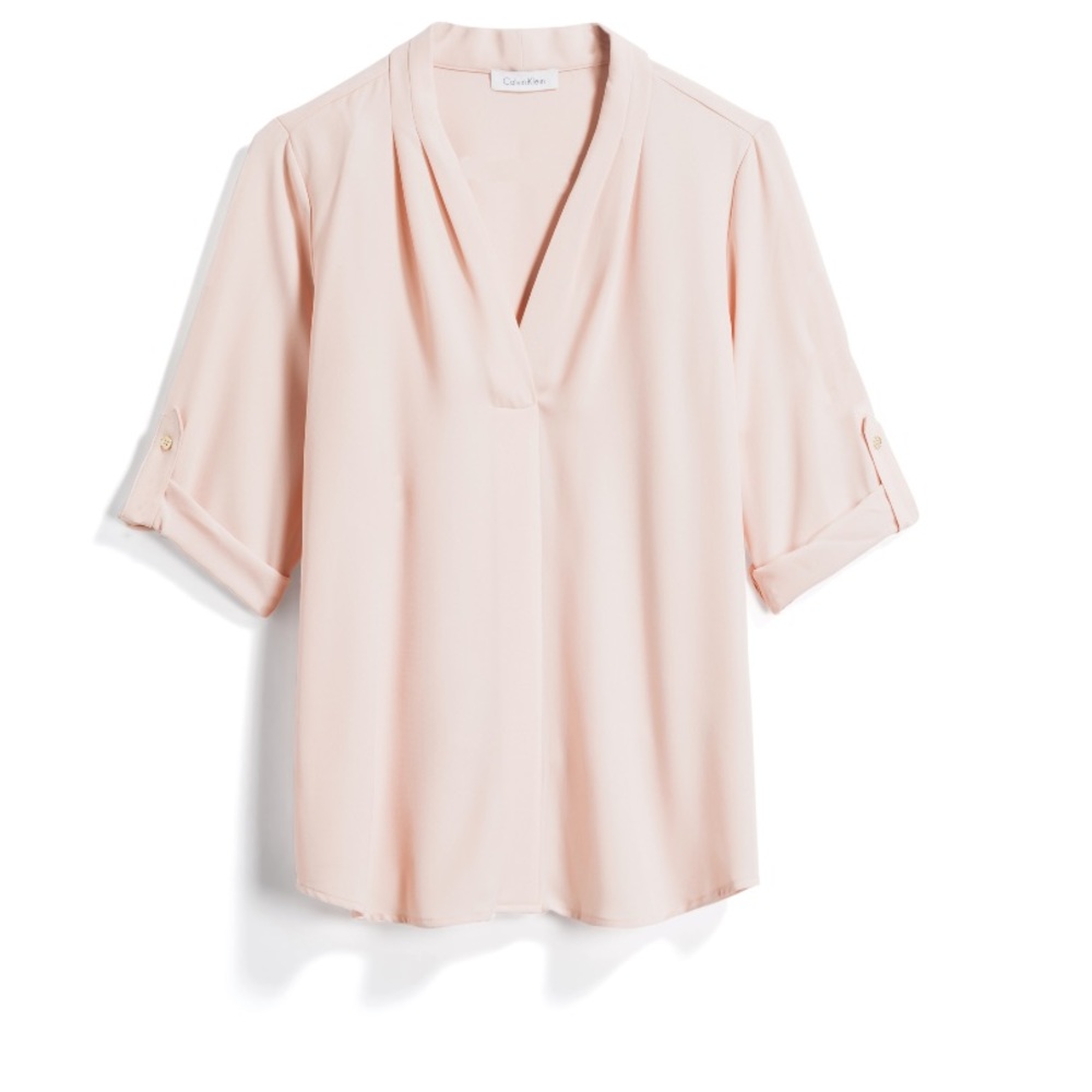 Calvin Klein Dustin Roll Sleeve Blouse
